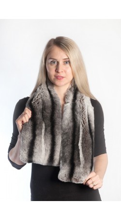 Rex Chinchilla fur scarf - Large